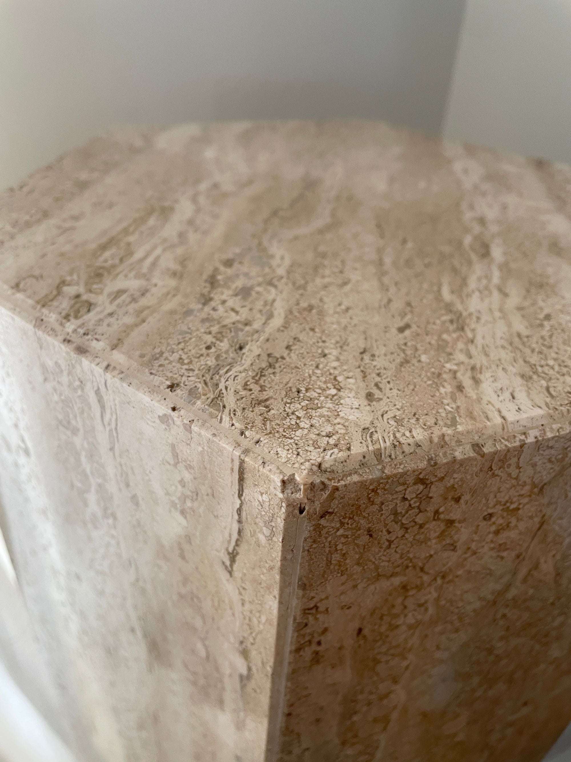 Hexagonal Travertine Plinth
