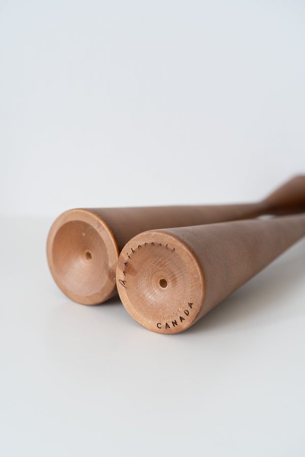 Vintage Walnut Candlesticks