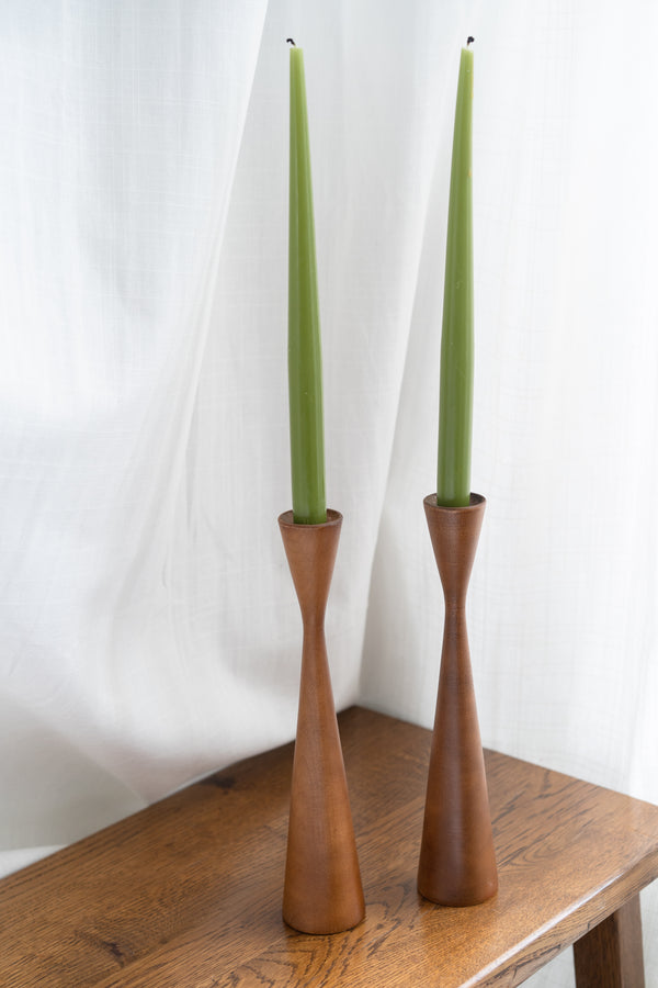 Vintage Walnut Candlesticks