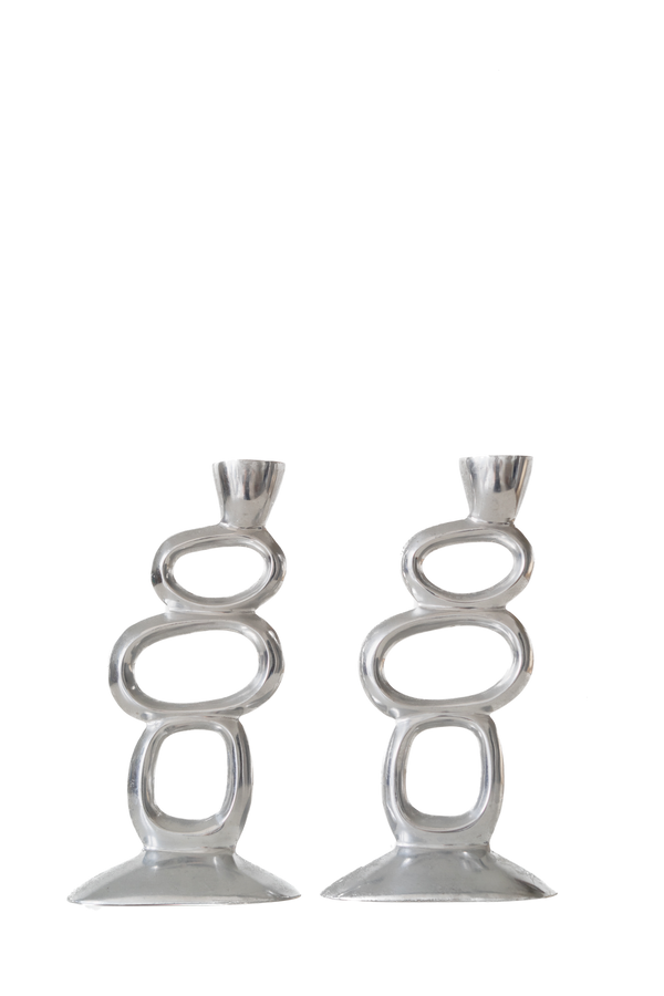 Abstract Aluminum Candle Holders