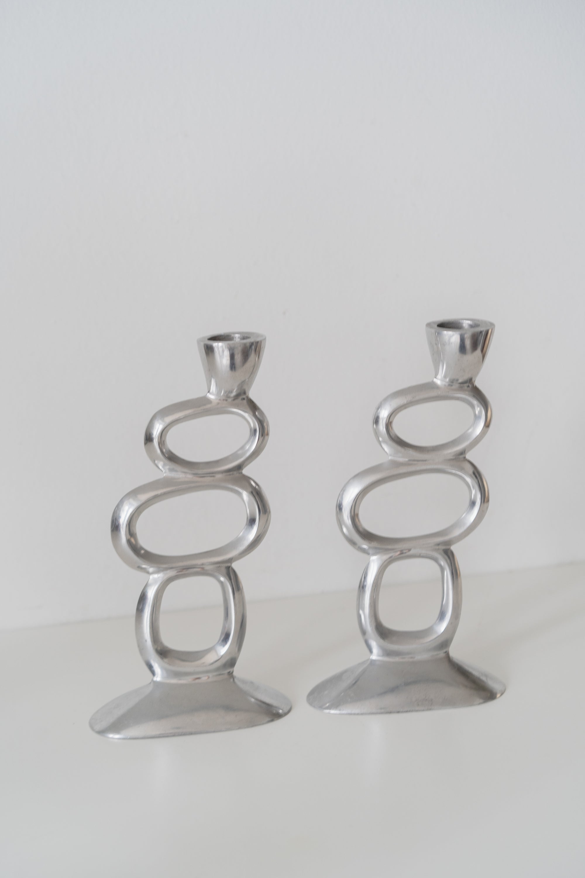 Abstract Aluminum Candle Holders