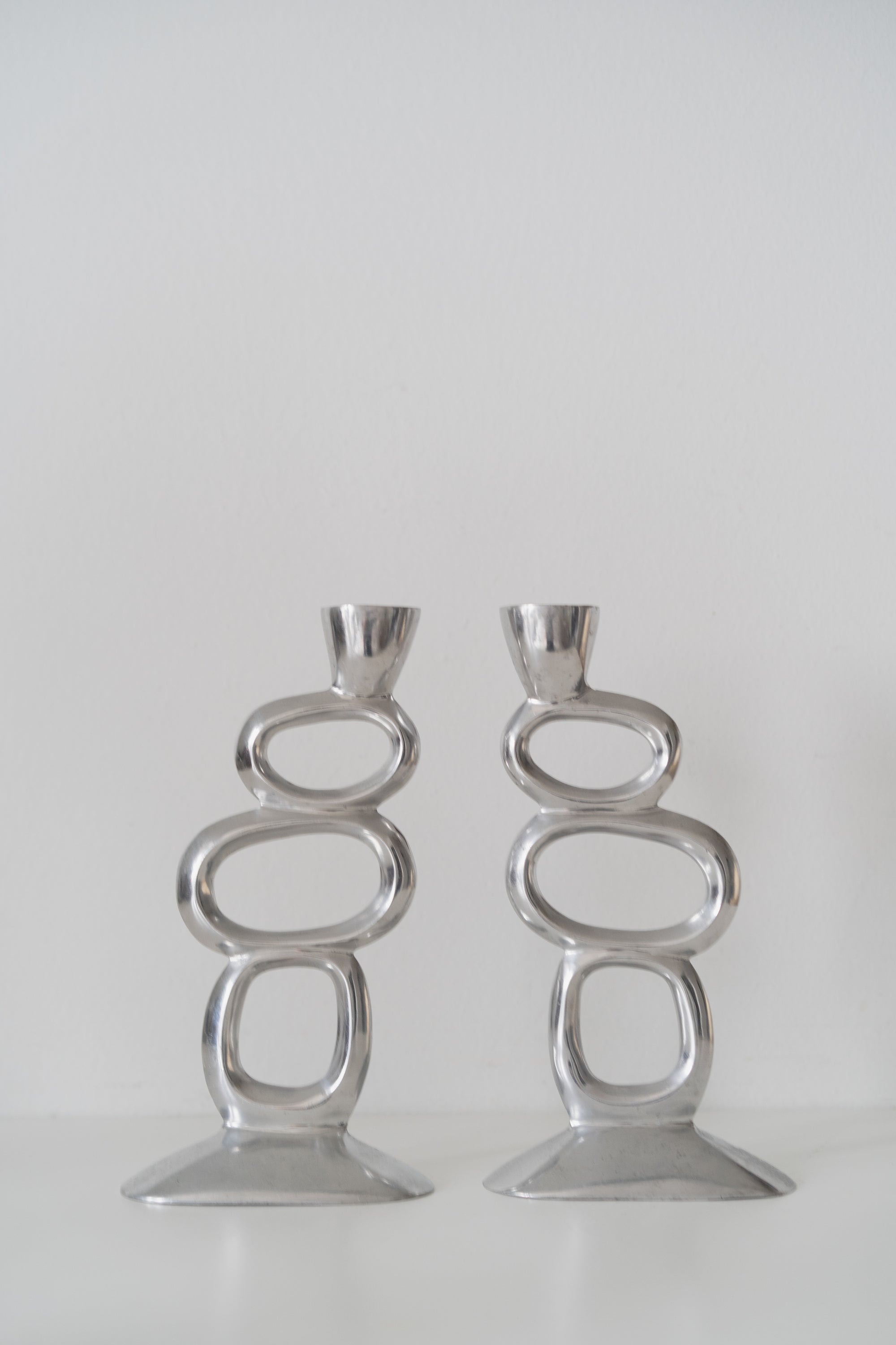 Abstract Aluminum Candle Holders