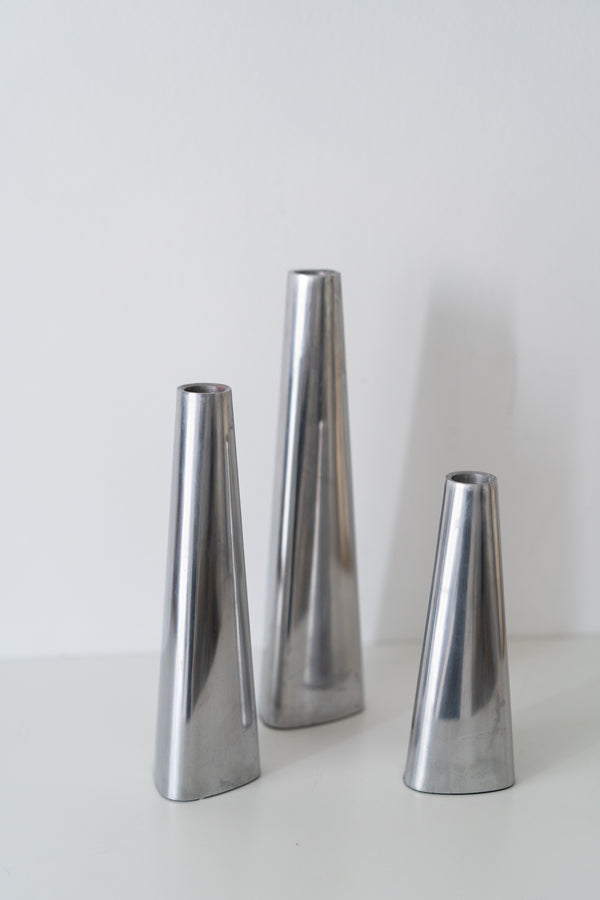 Vintage IKEA Aluminum Candlestick Set