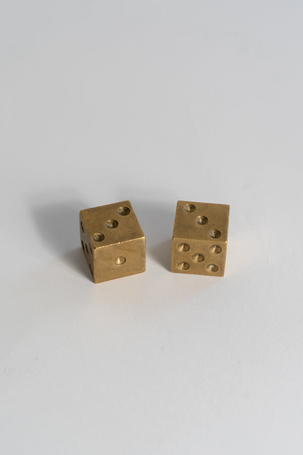 Vintage Solid Brass Dice