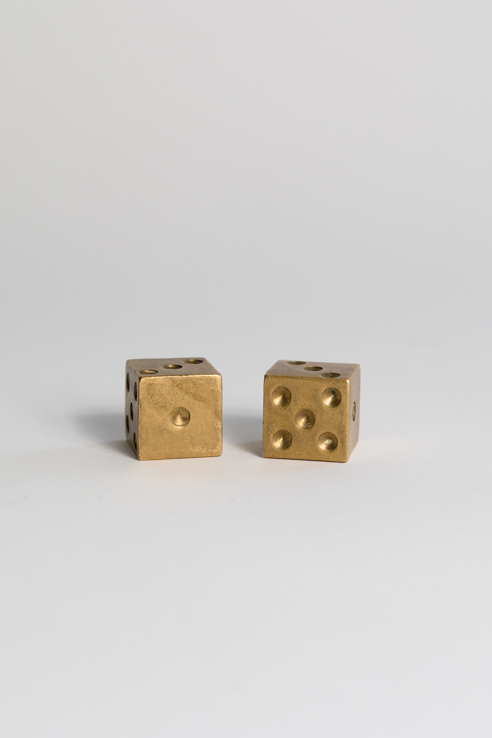 Vintage Solid Brass Dice