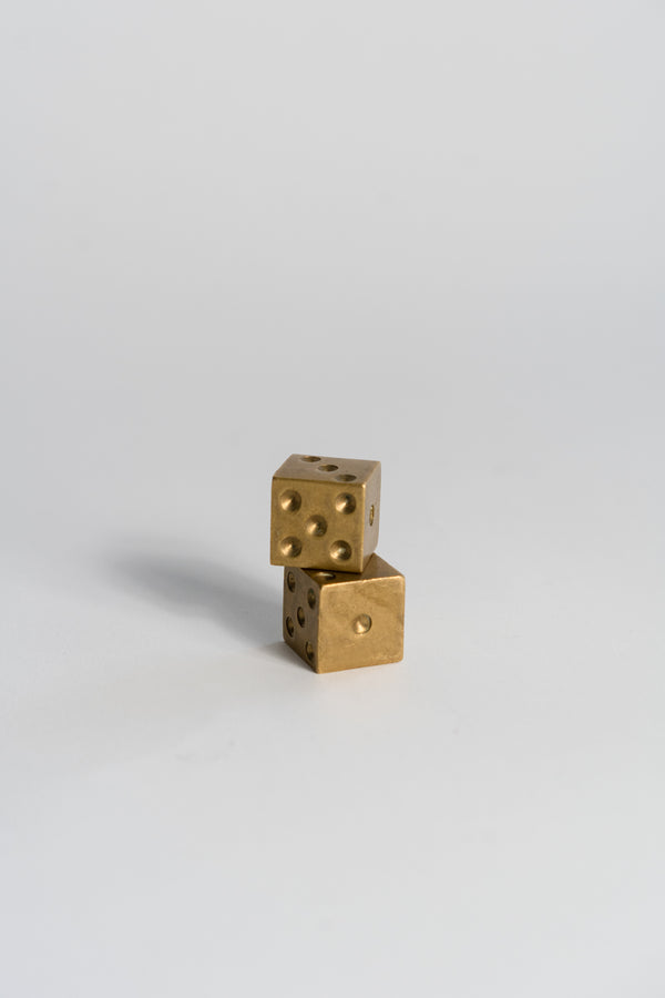 Vintage Solid Brass Dice