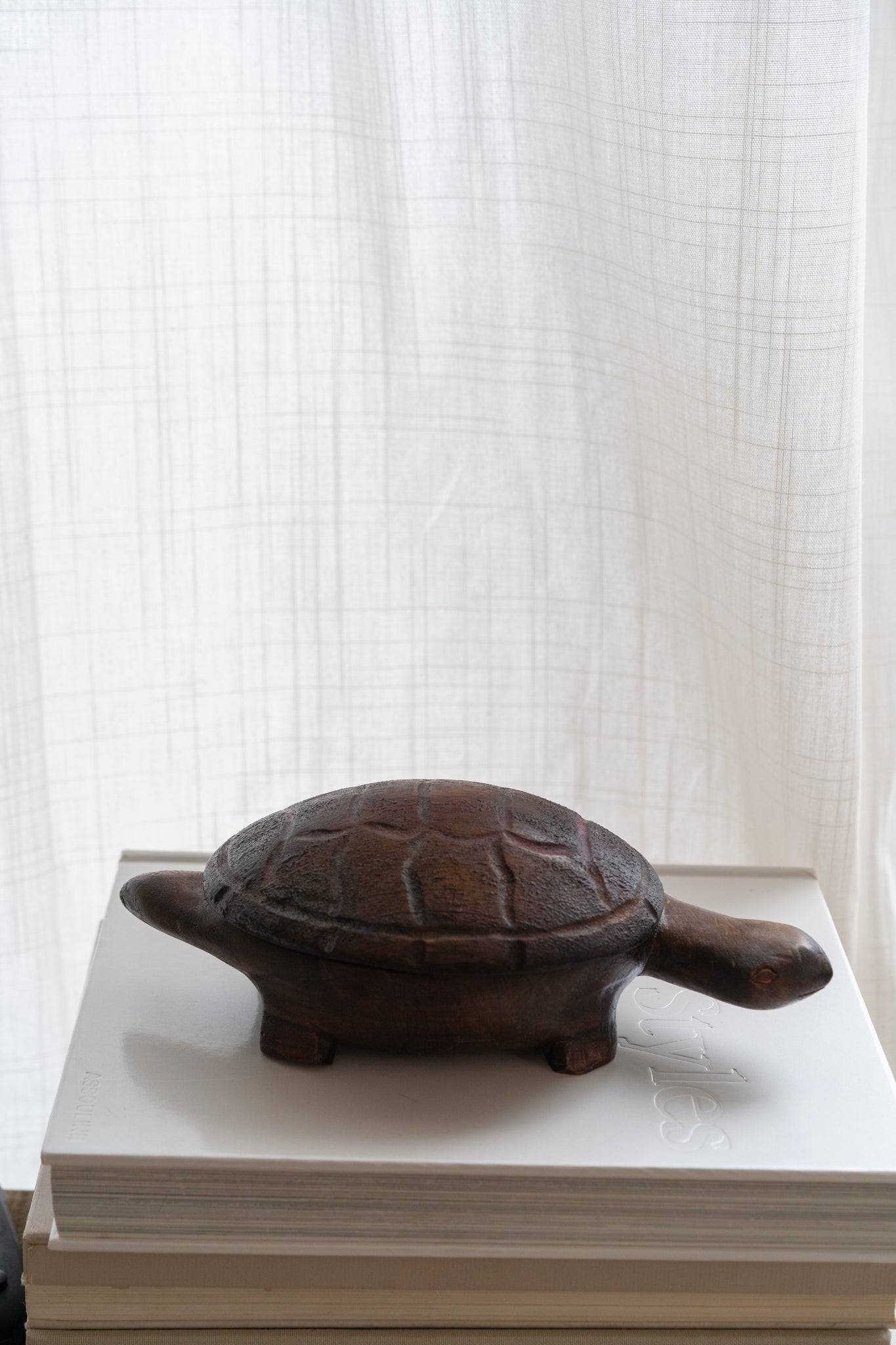 Folk Art Turtle Wooden Trinket Box