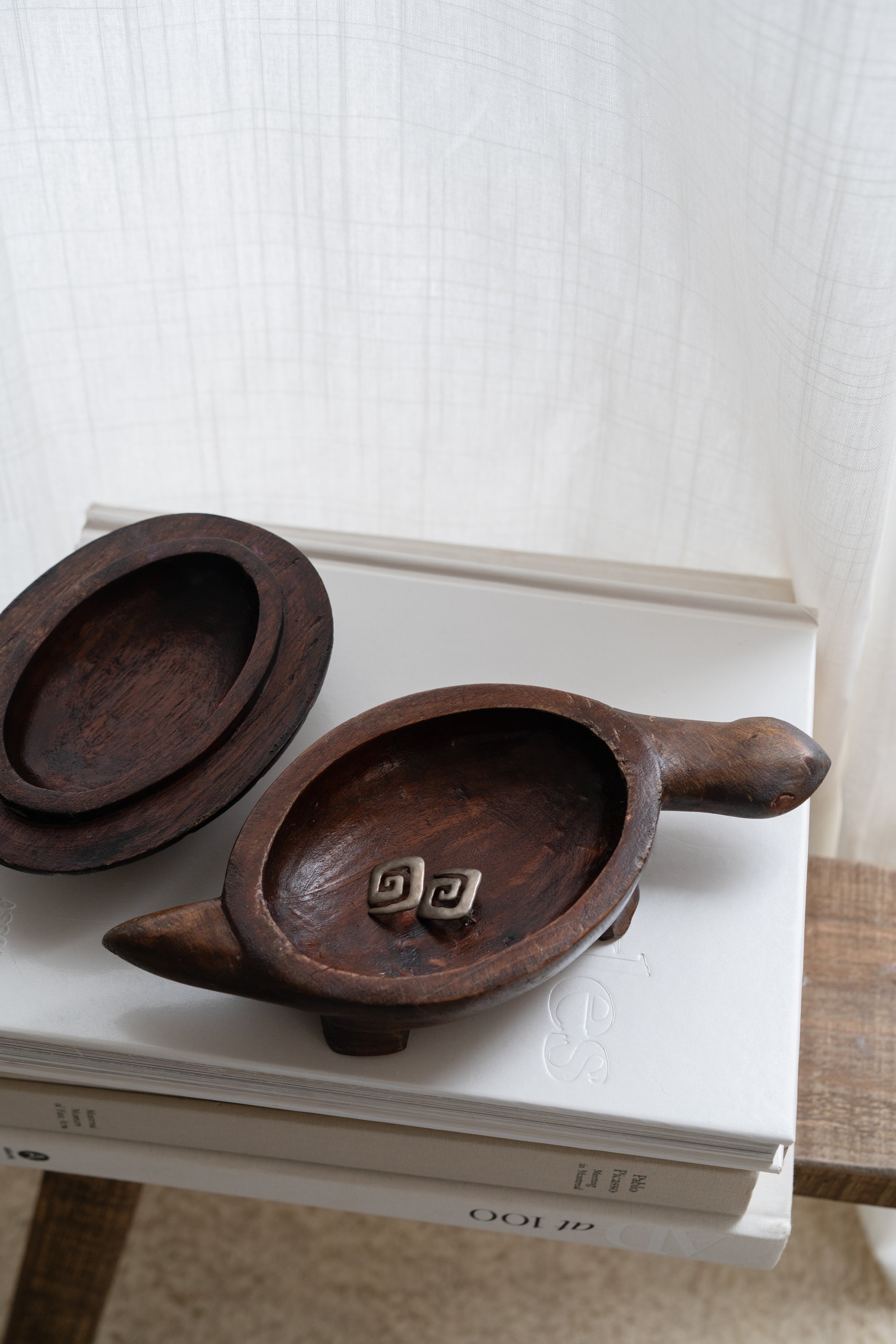 Folk Art Turtle Wooden Trinket Box