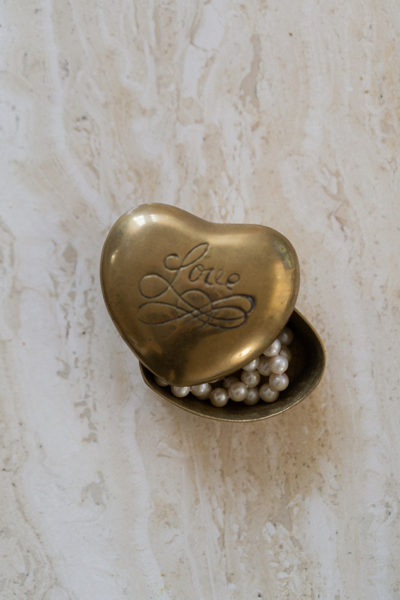 Brass Heart "Love" Box