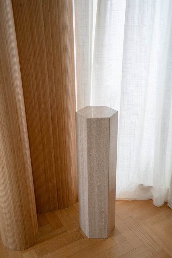 Hexagonal Travertine Plinth