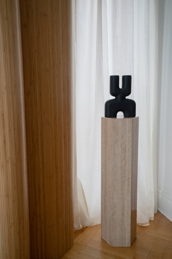 Hexagonal Travertine Plinth