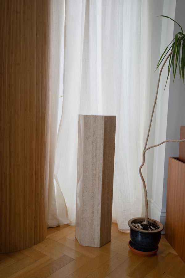 Hexagonal Travertine Plinth