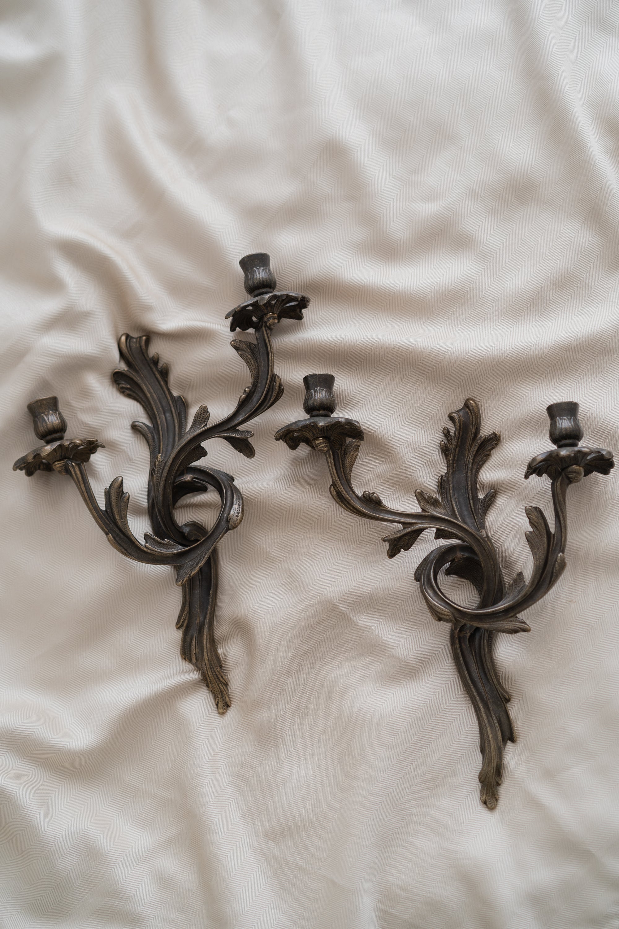 Italian Brass Candelabra Sconces