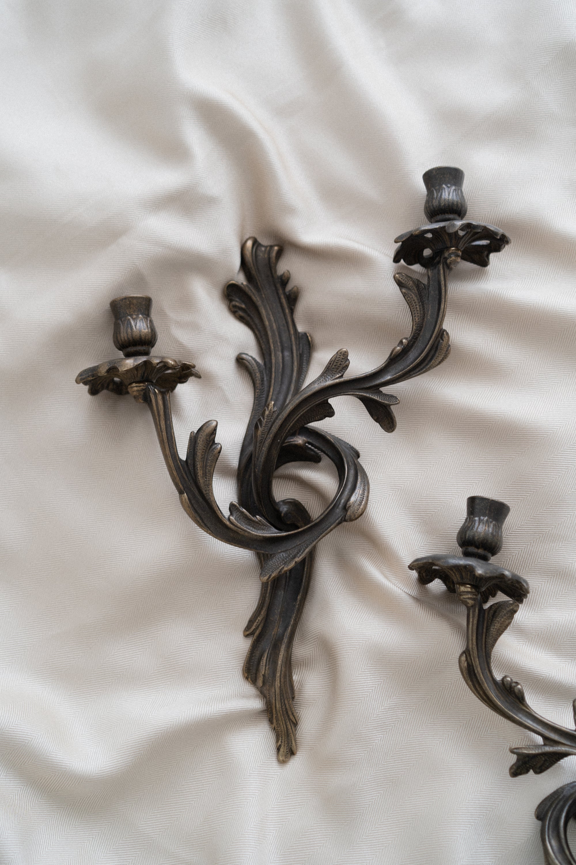 Italian Brass Candelabra Sconces
