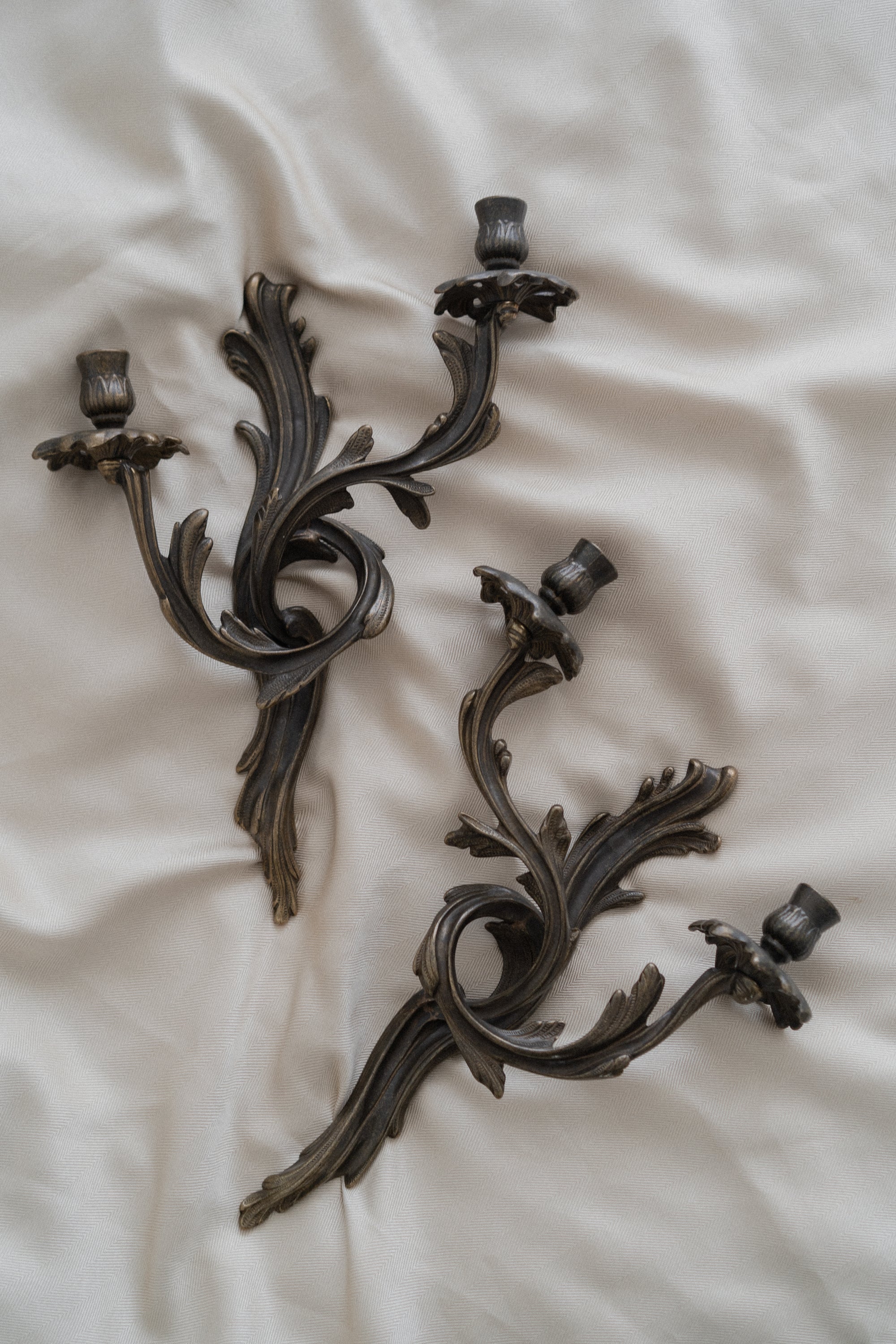 Italian Brass Candelabra Sconces