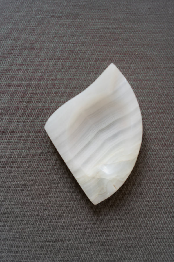 White Banded Stone Ashtray
