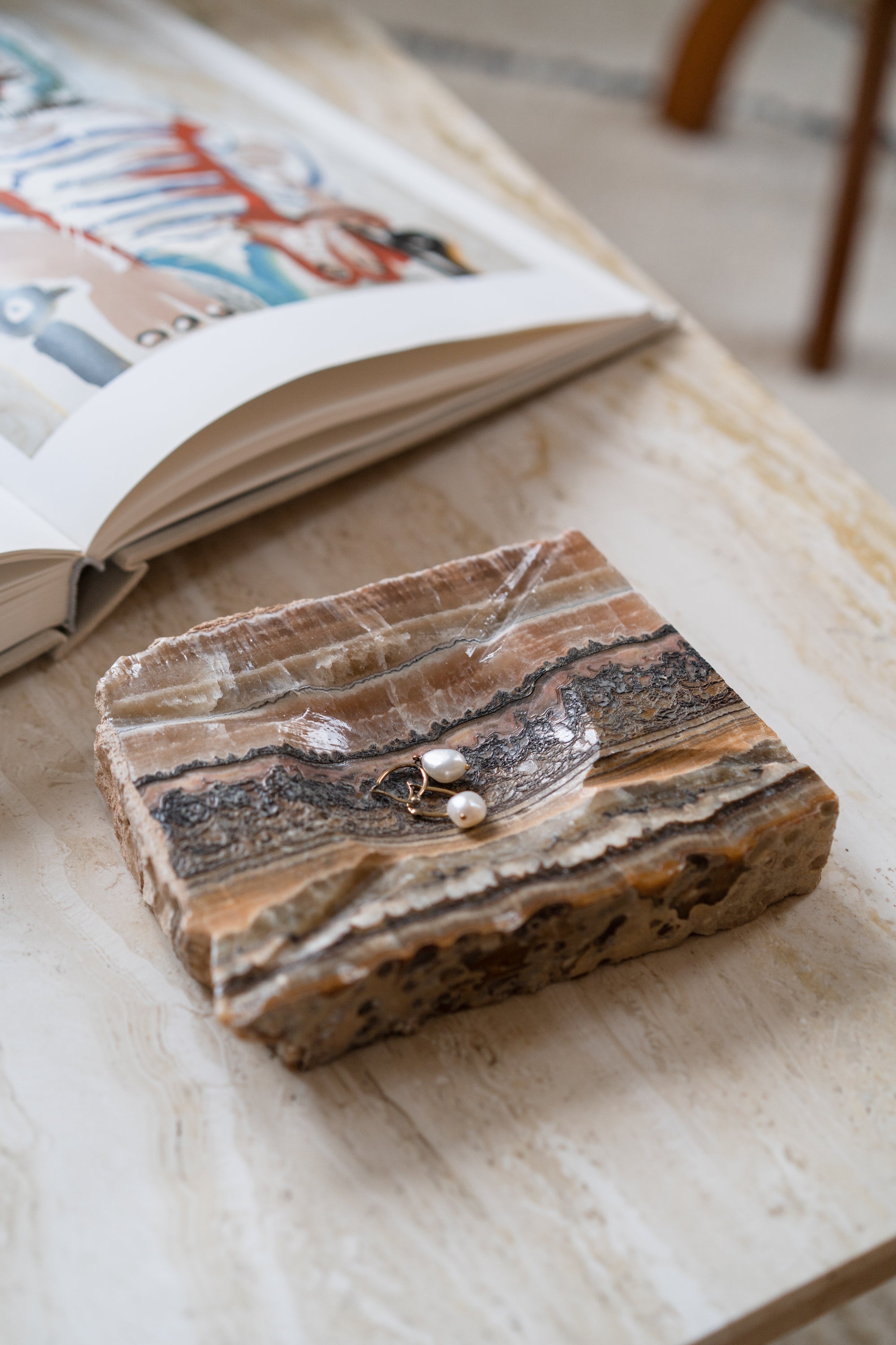 Banded Stone Ashtray