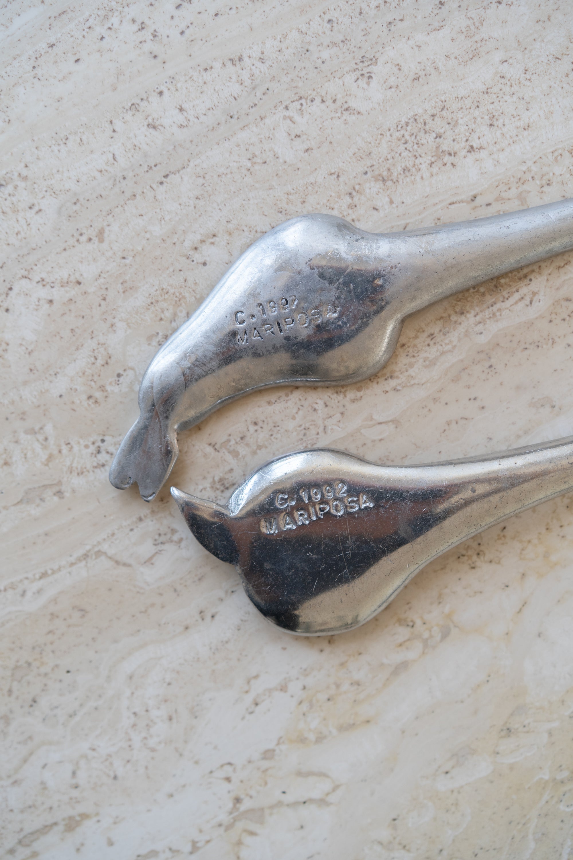Aluminum Pear and Peach Salad Servers