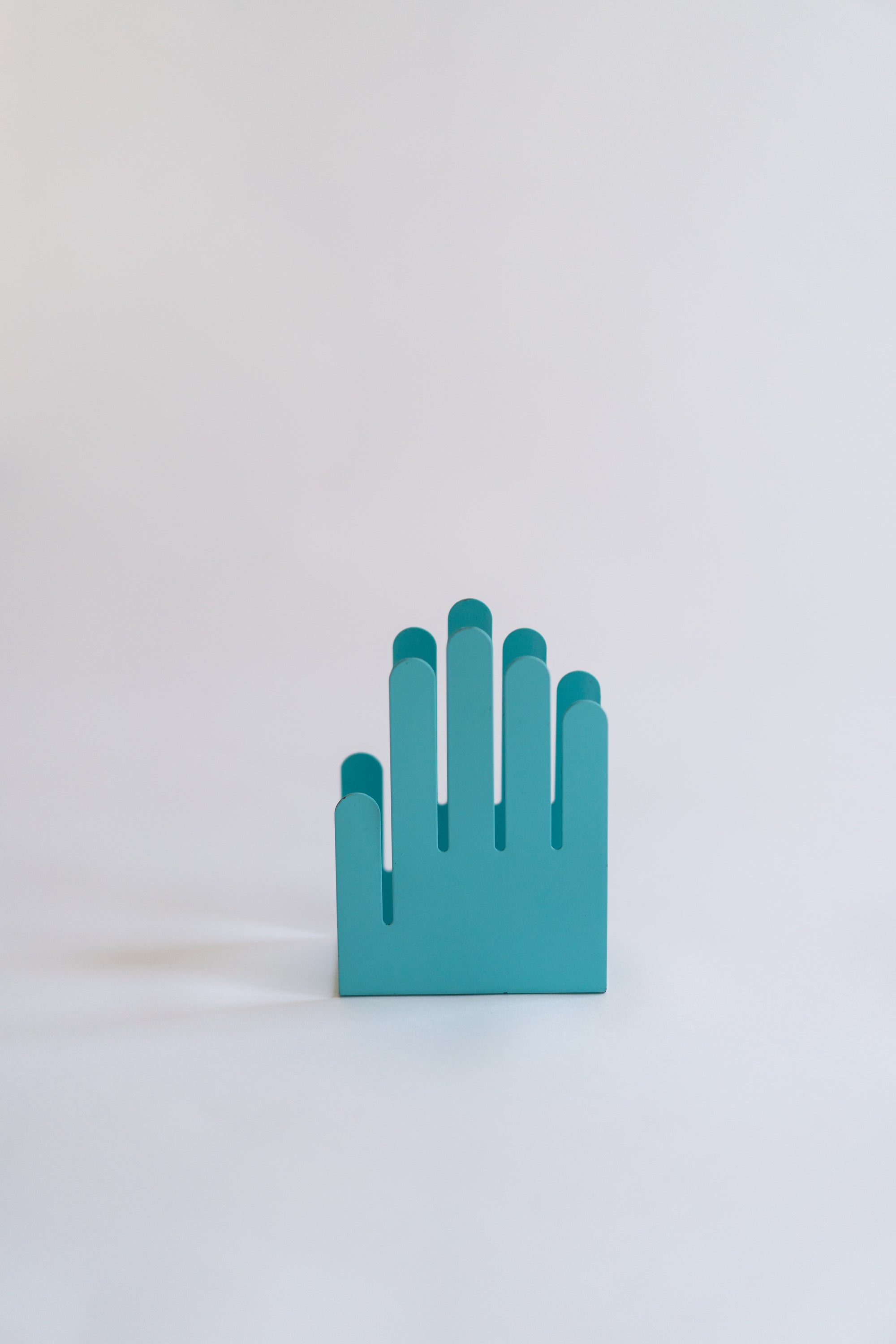 Blue Metal Hands Letter Holder