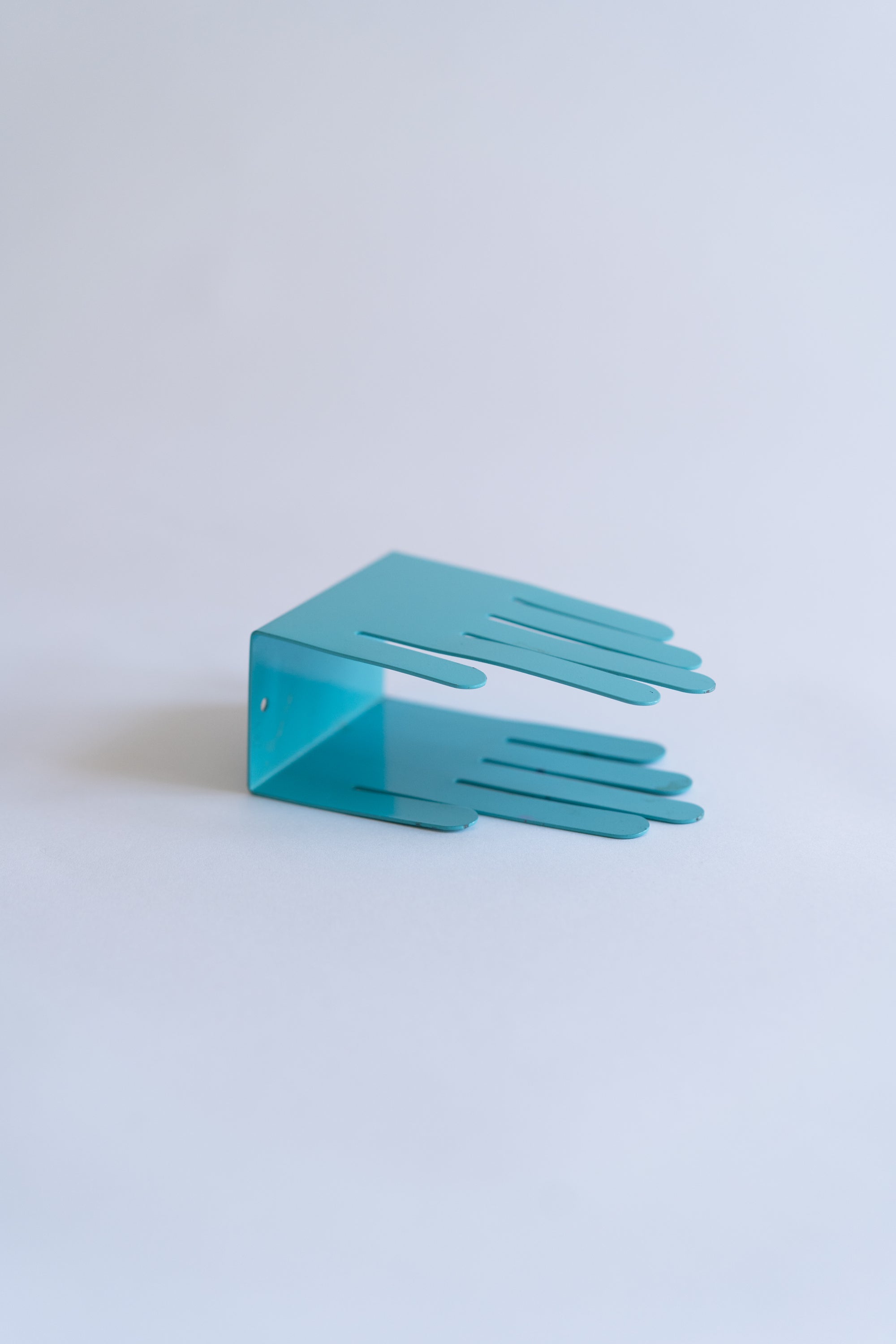 Blue Metal Hands Letter Holder