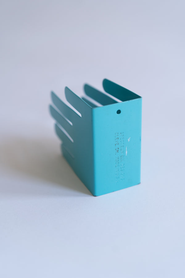 Blue Metal Hands Letter Holder