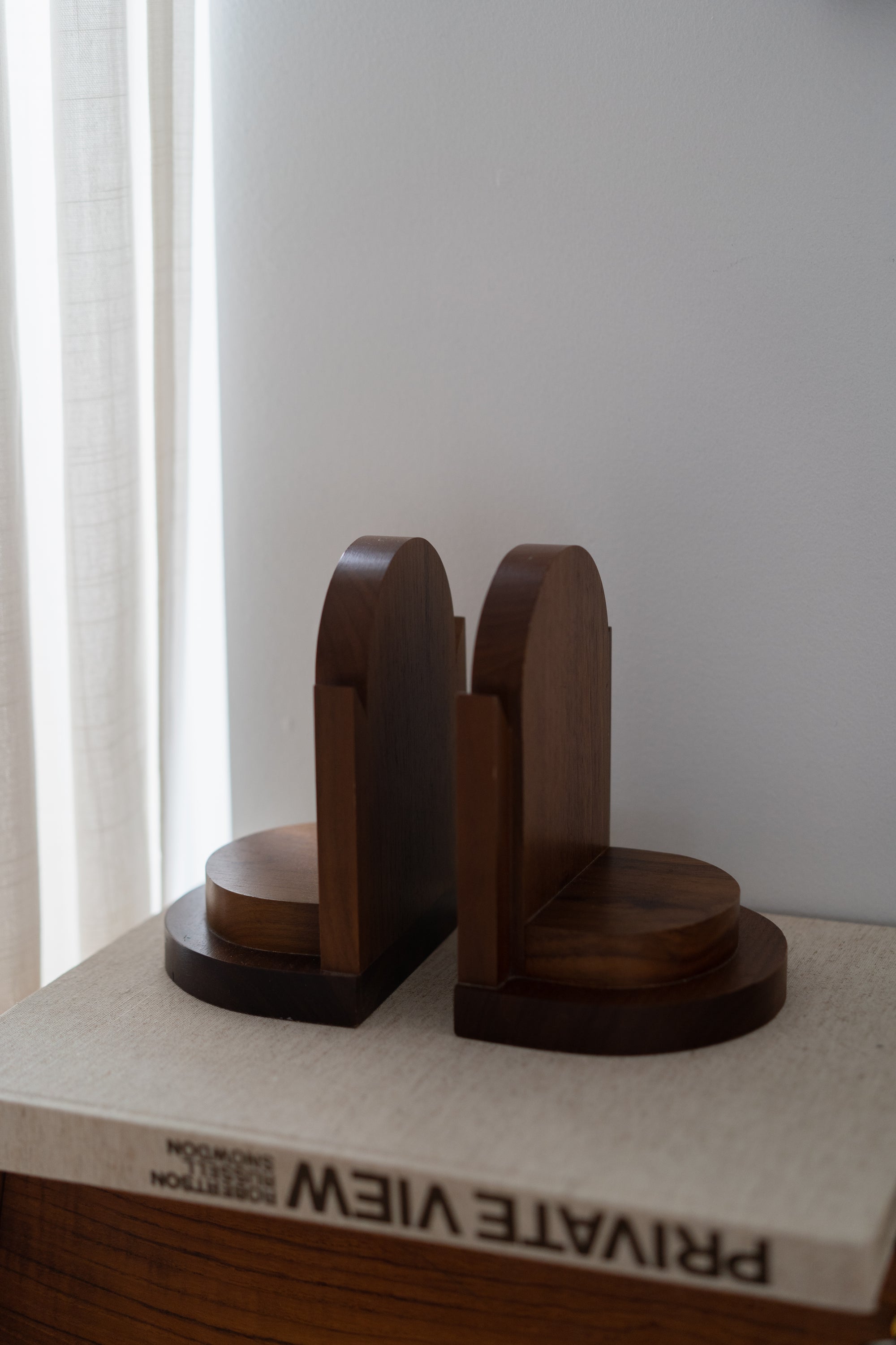 Vintage Walnut Bookends