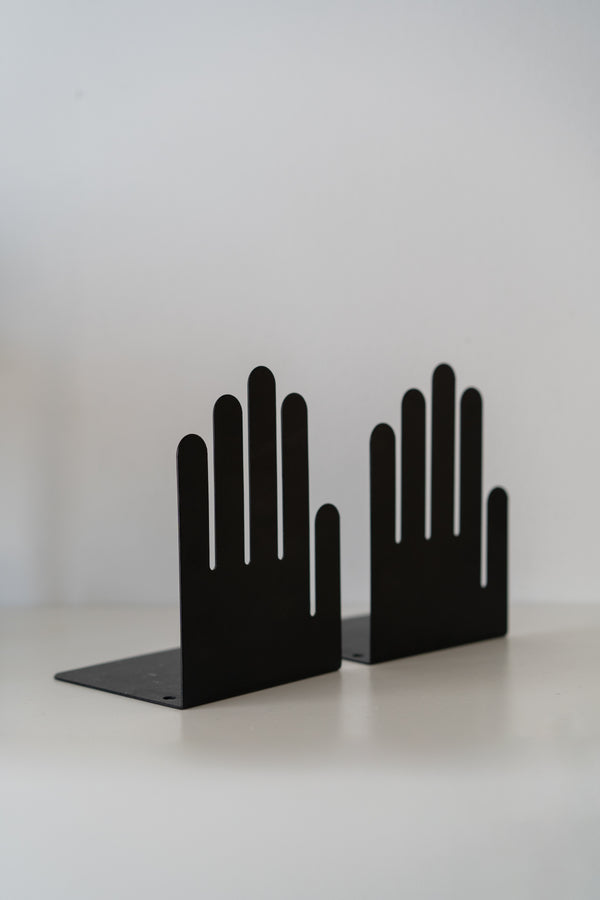 Metal Hand Bookends