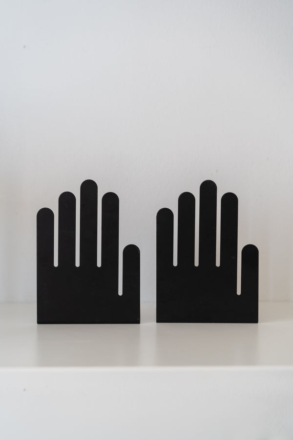 Metal Hand Bookends