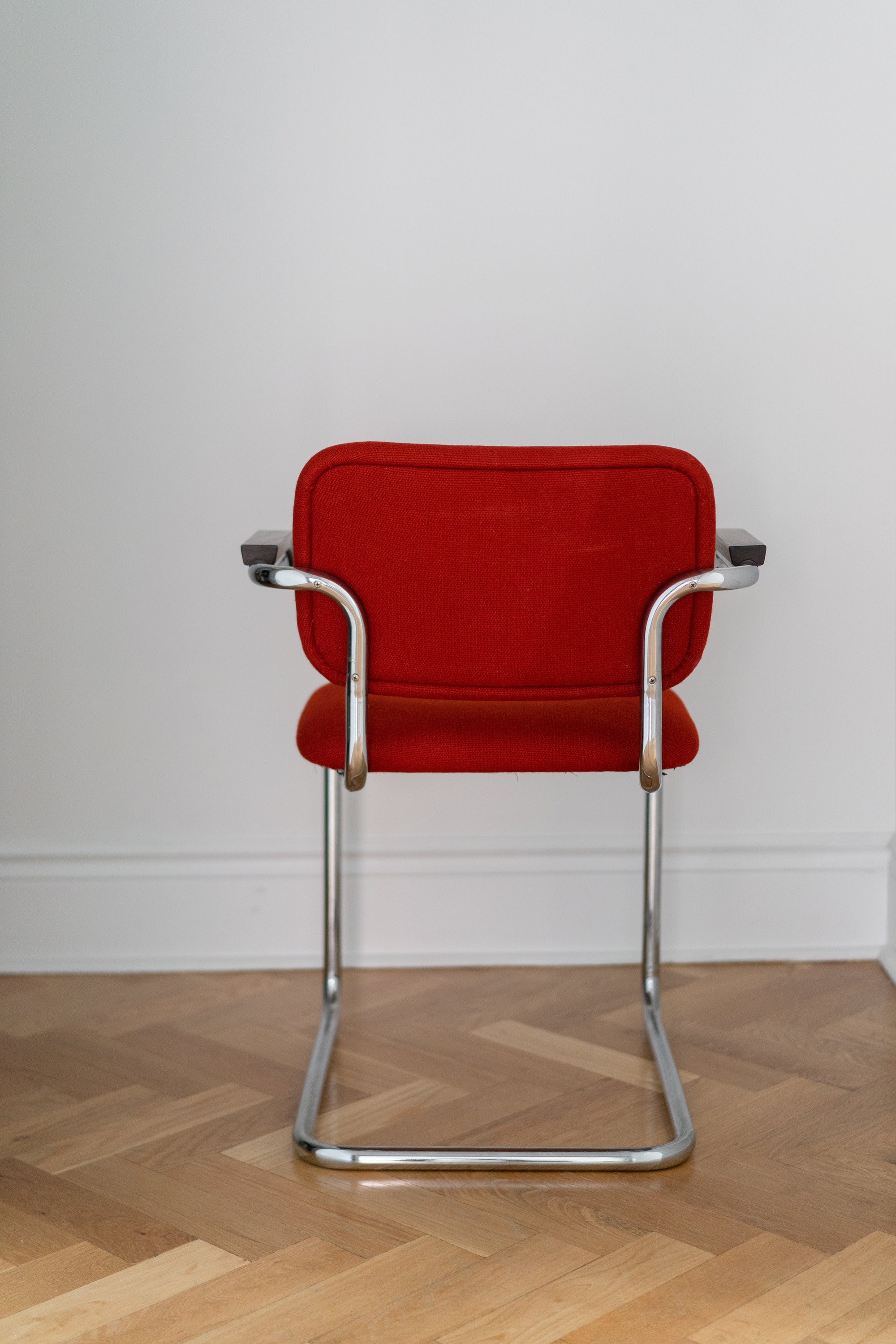 Vintage Cesca-Style Upholstered Armchair