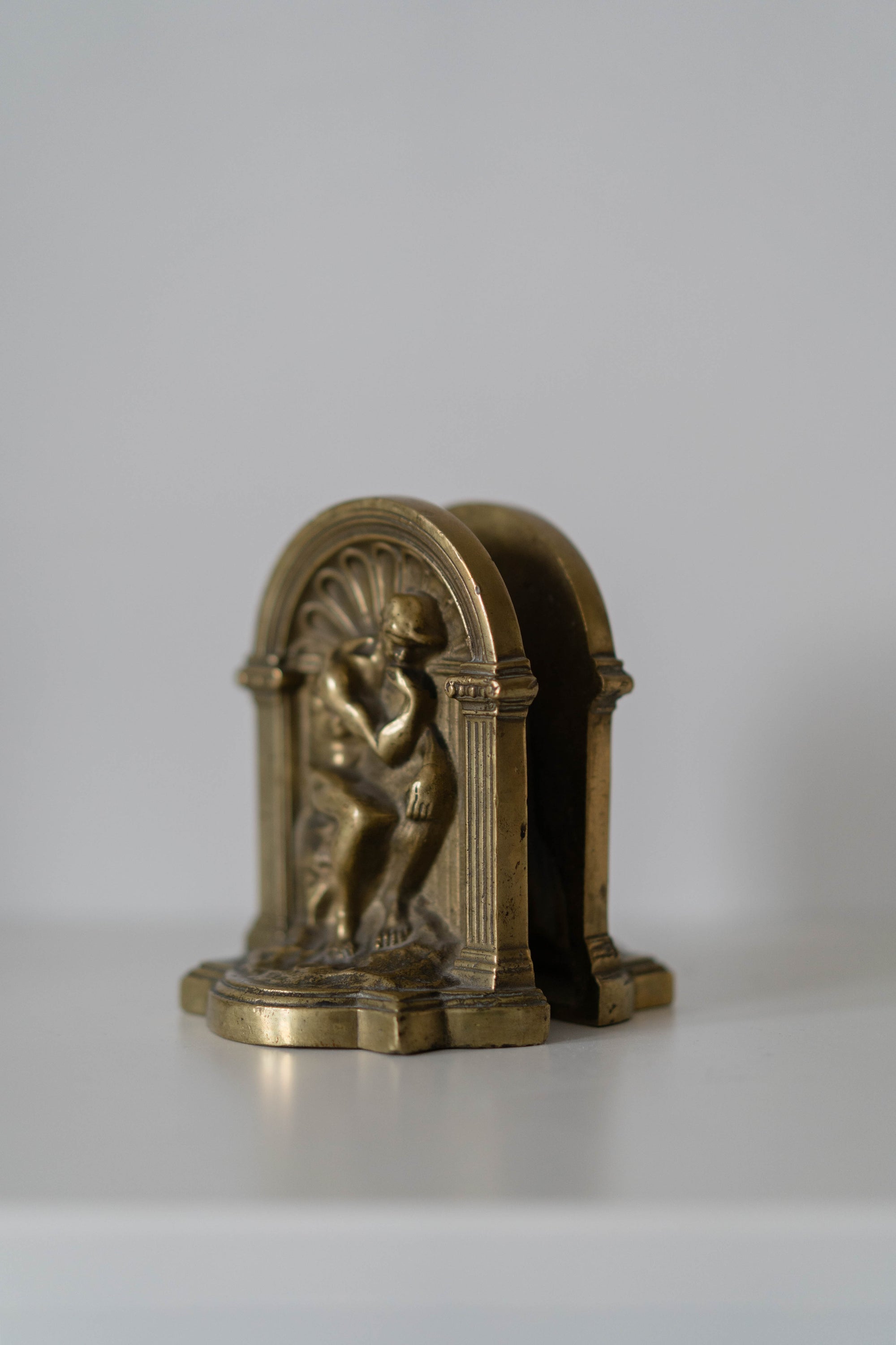 Brass Thinker Bookends