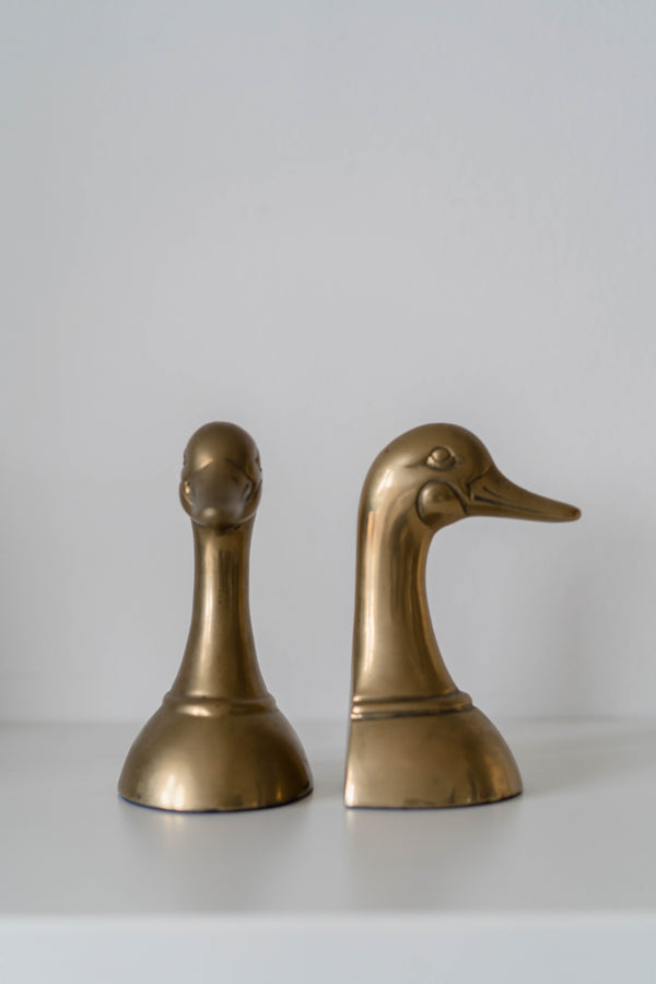 Brass Duck Bookends