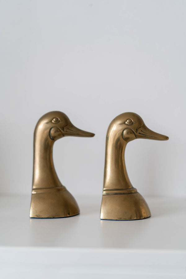 Brass Duck Bookends