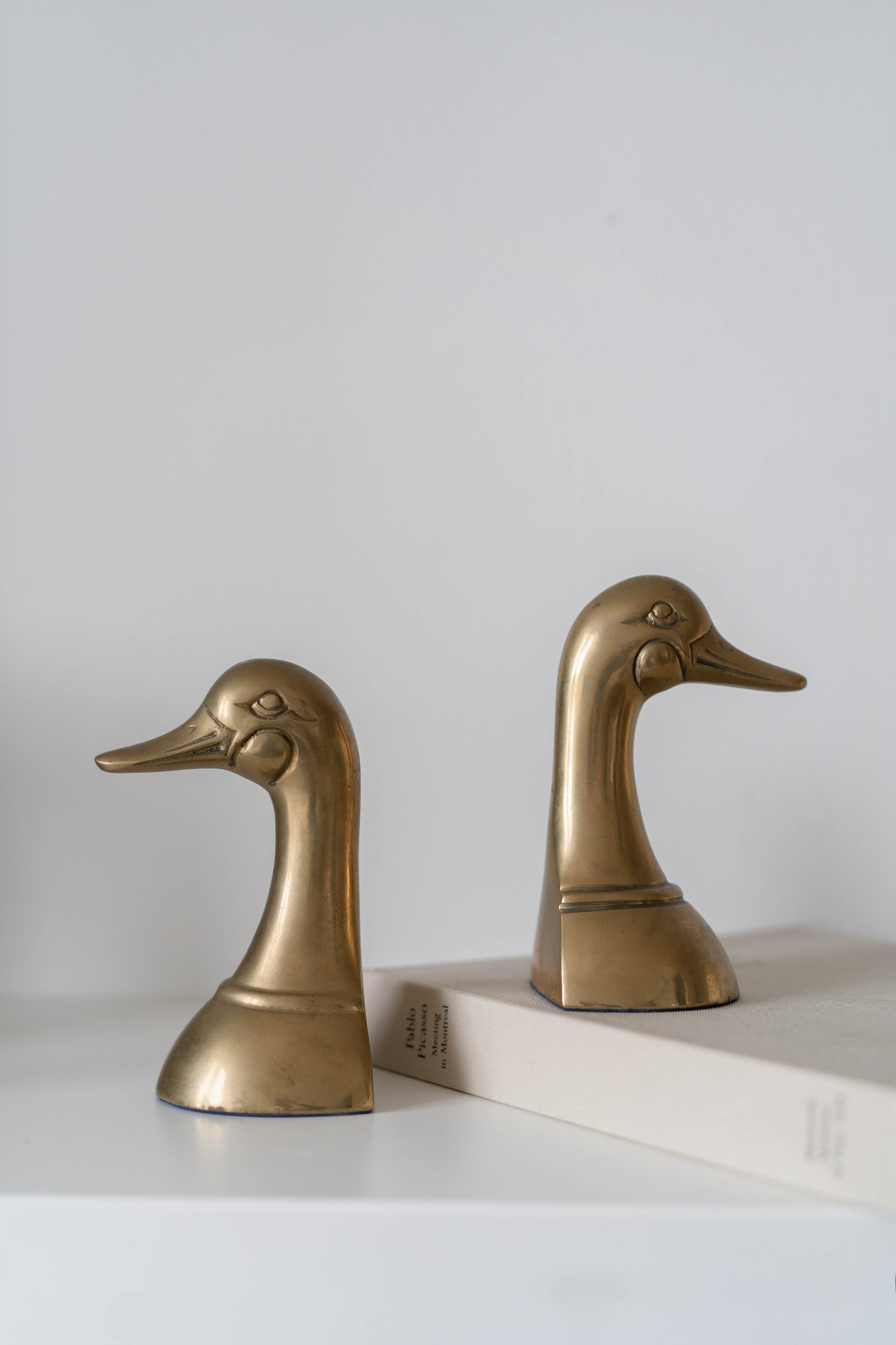 Brass Duck Bookends