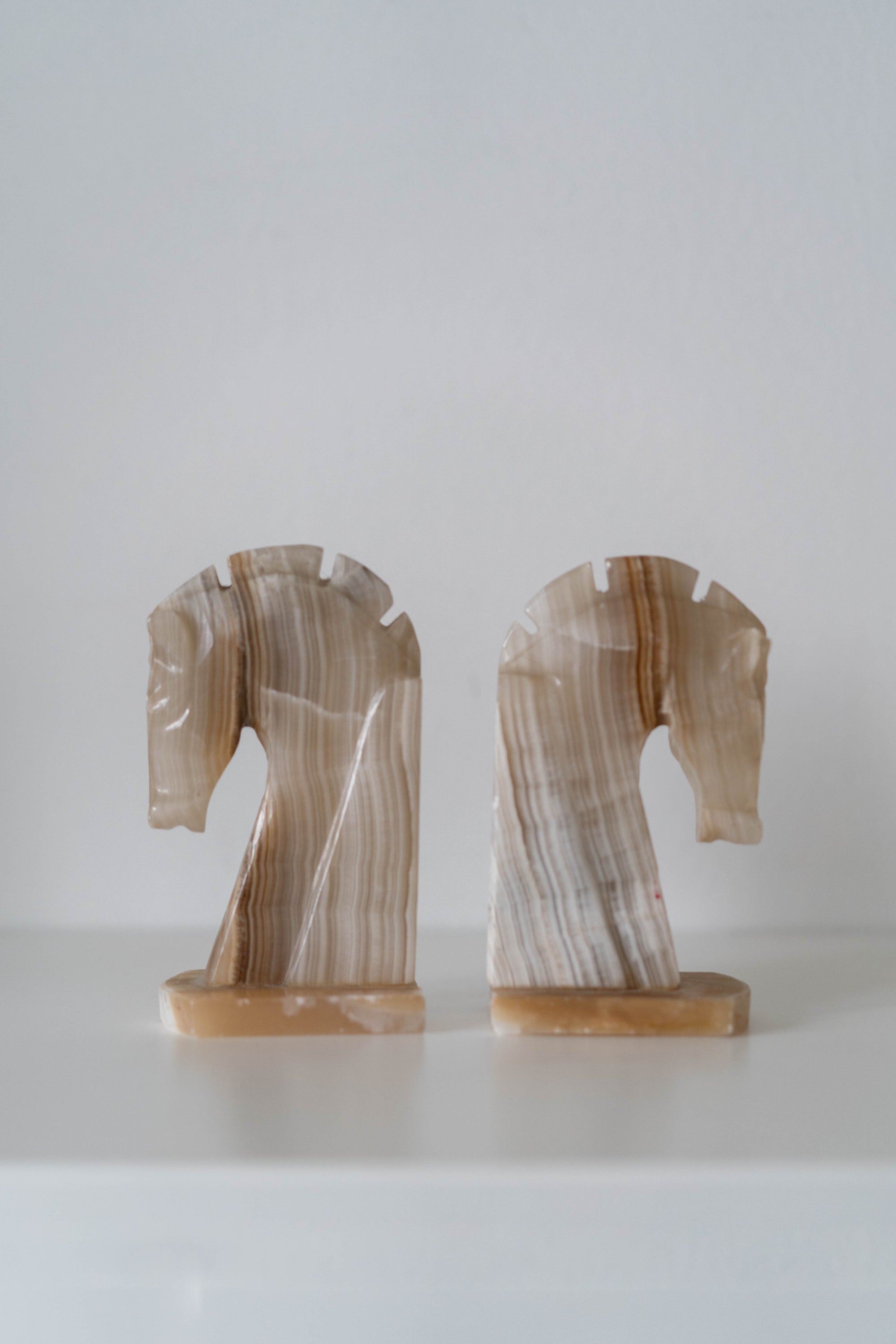 Onyx Horse Bookends