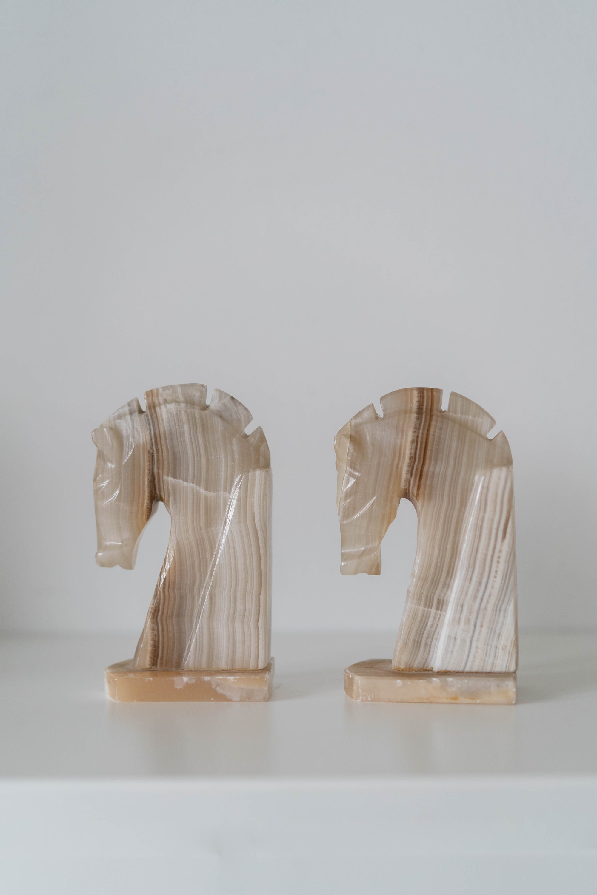 Onyx Horse Bookends