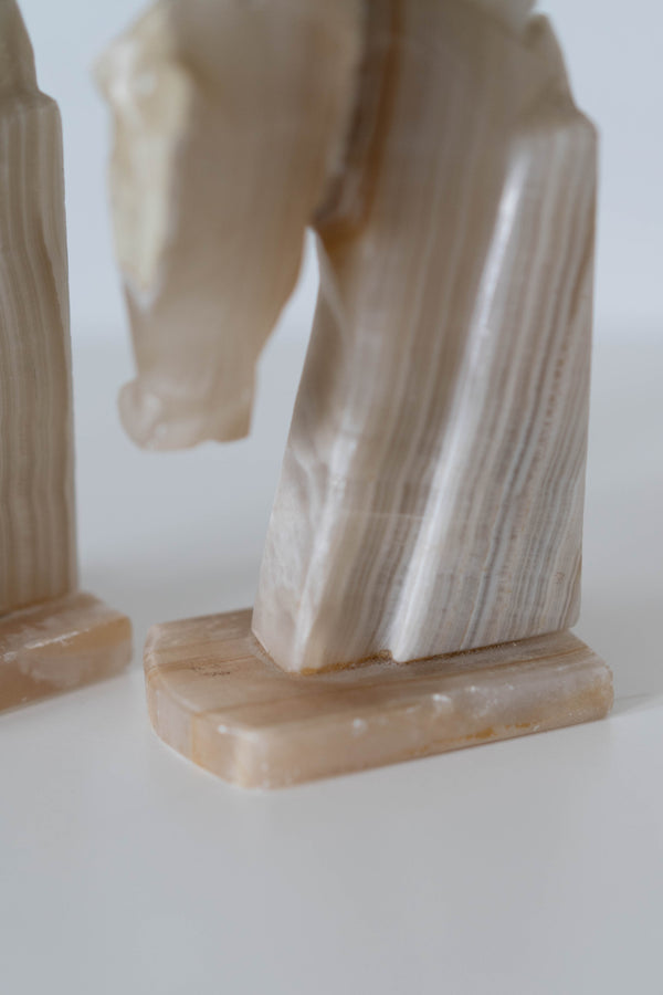 Onyx Horse Bookends