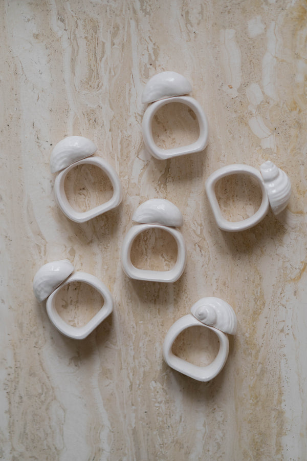 Porcelain Seashell Napkin Rings