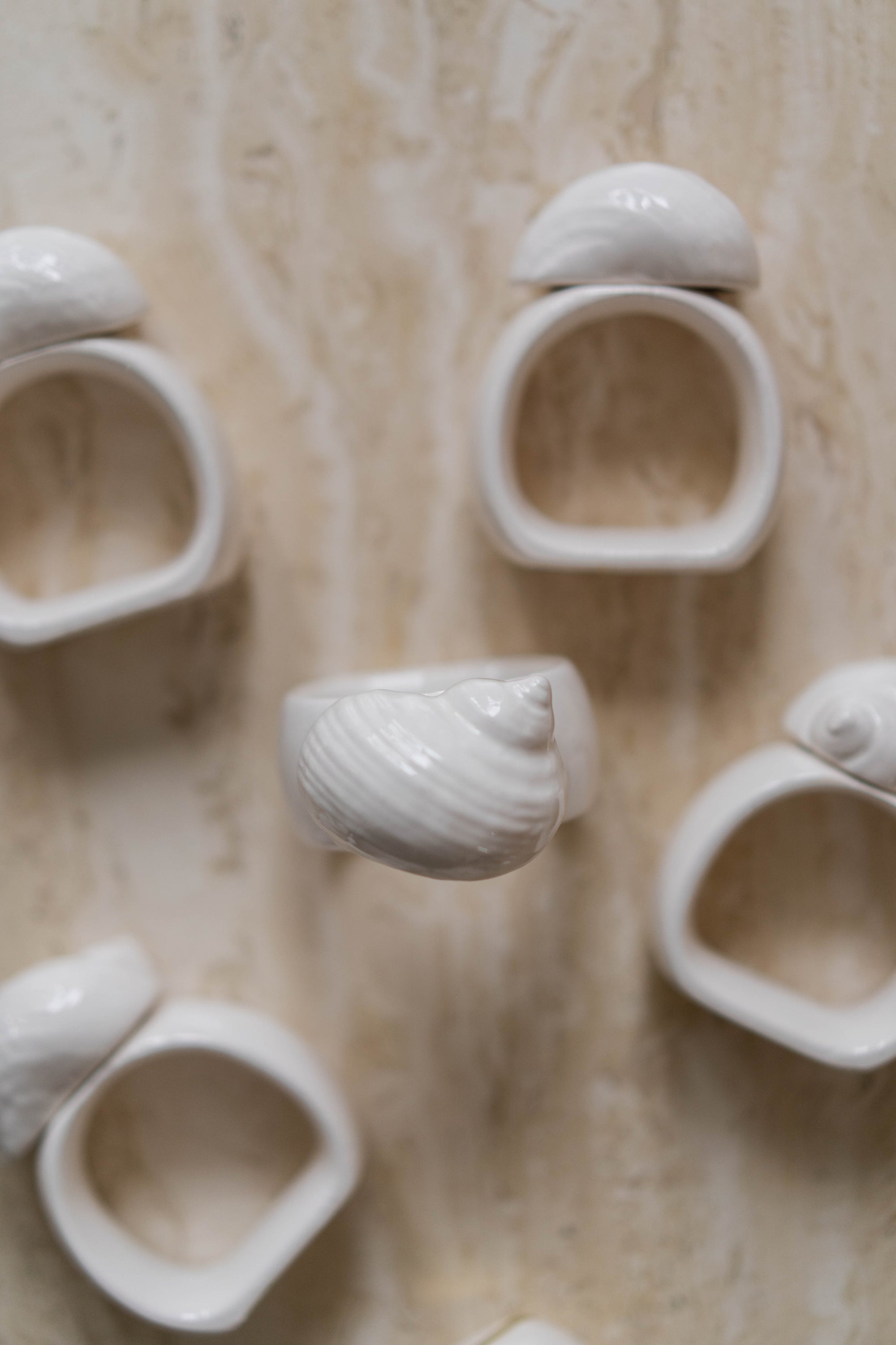 Porcelain Seashell Napkin Rings