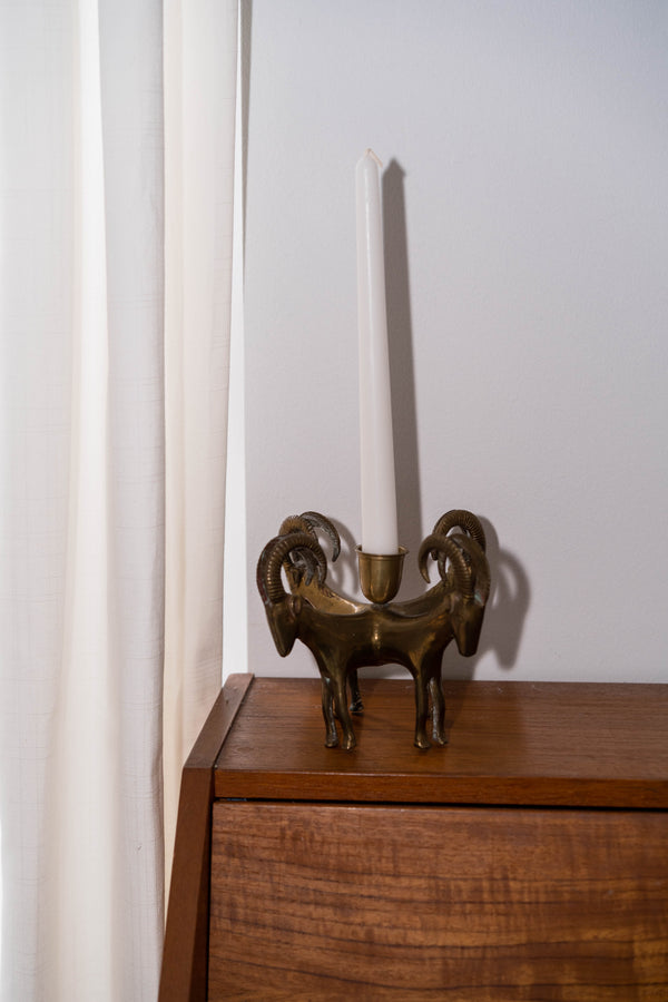Brass Ram Candle Holder
