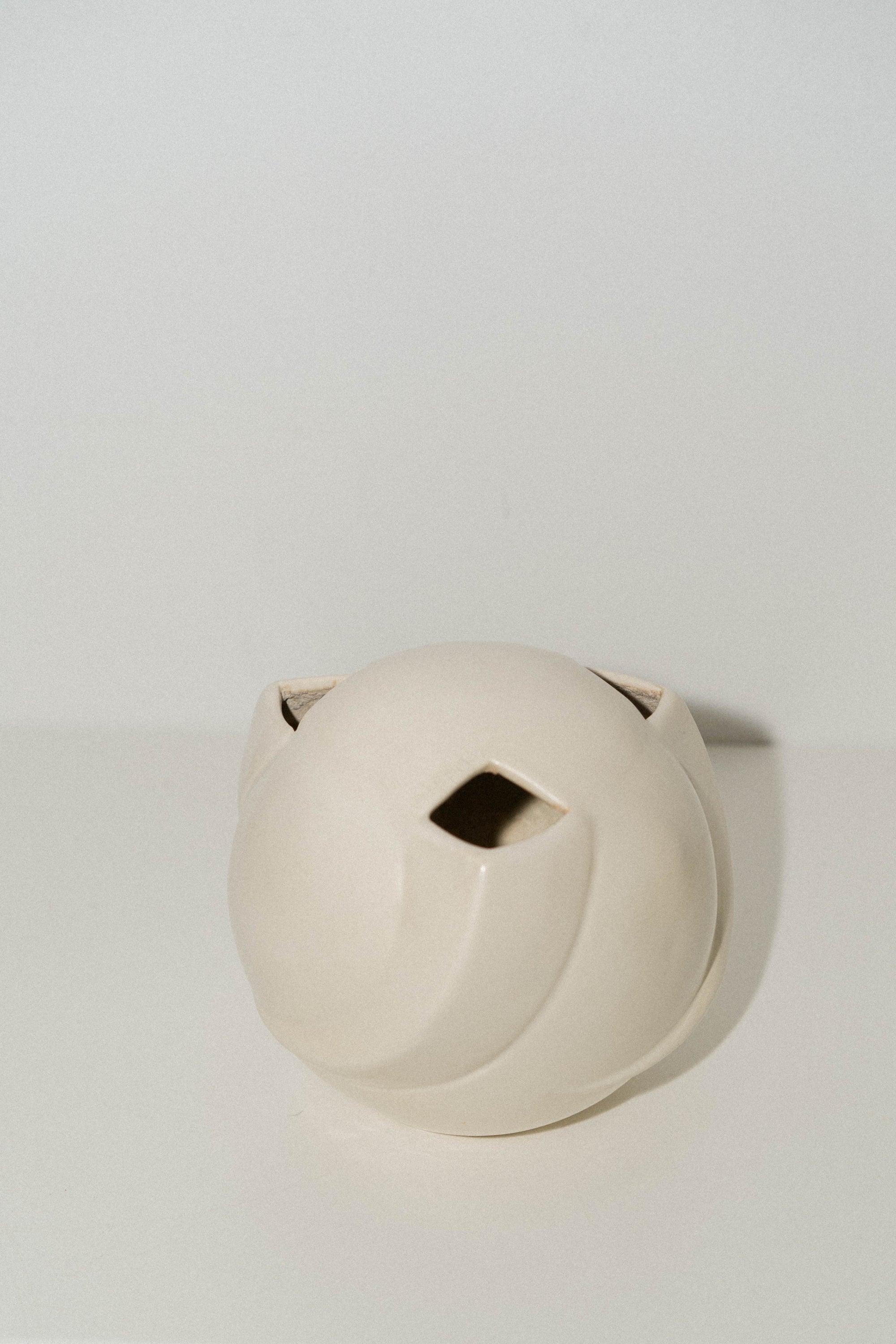 Cream Art Deco Ball Vase