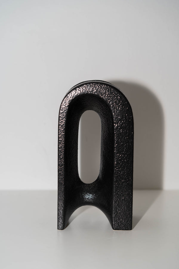 Black Ceramic Ikebana Vase