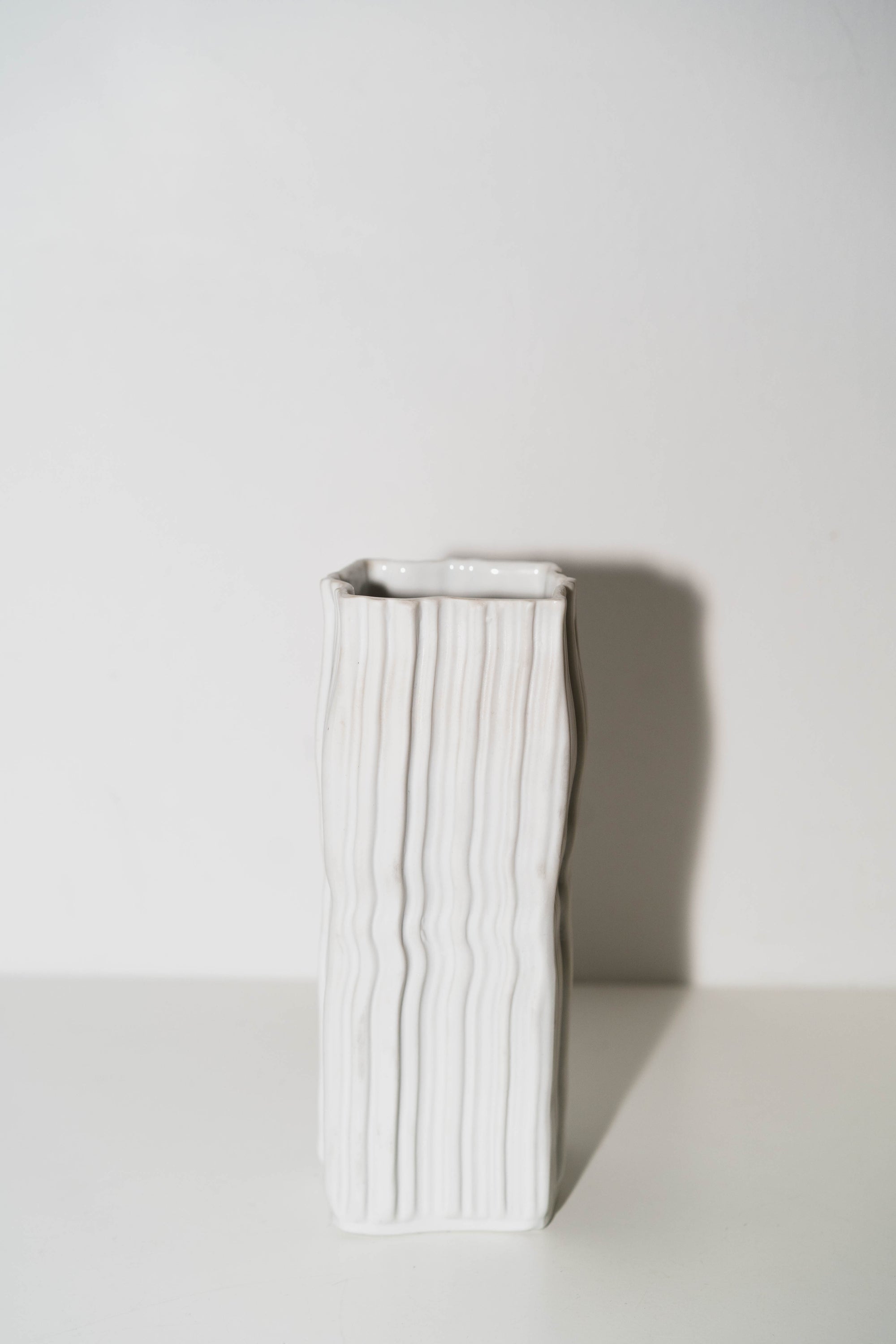 Porcelain Rippled Vase