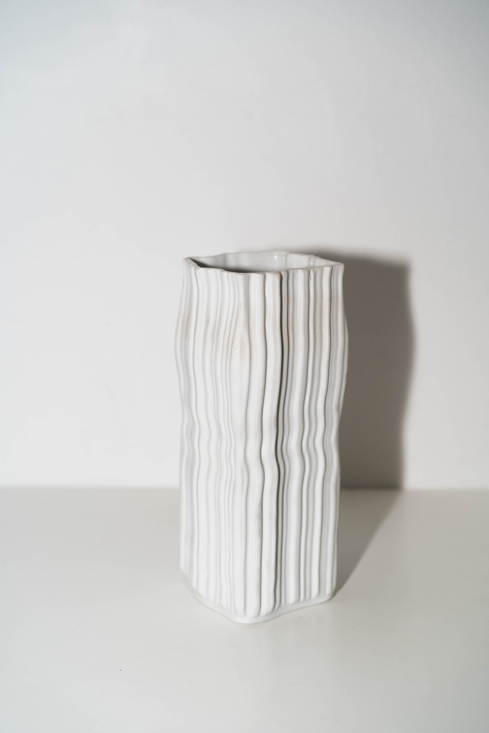 Porcelain Rippled Vase