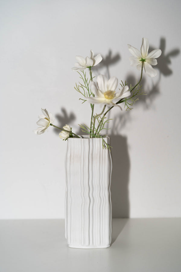 Porcelain Rippled Vase