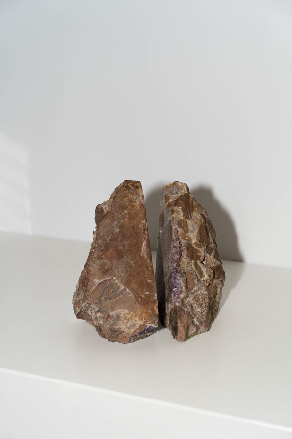 Raw Amethyst Bookends