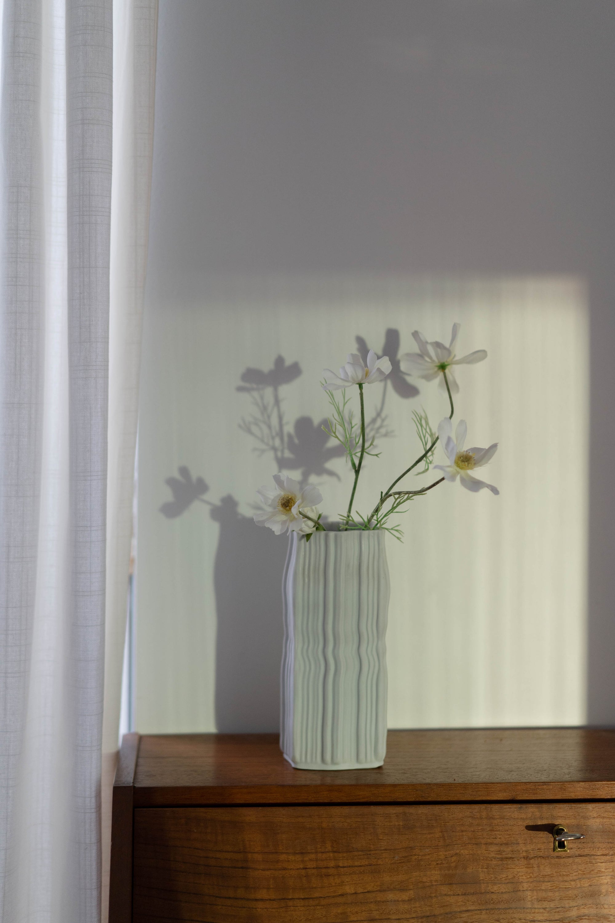 Porcelain Rippled Vase