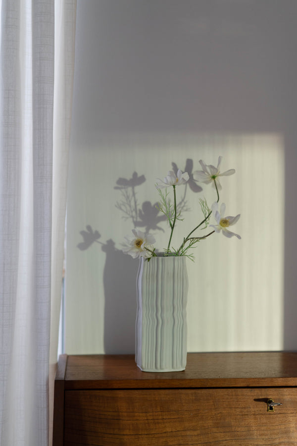 Porcelain Rippled Vase