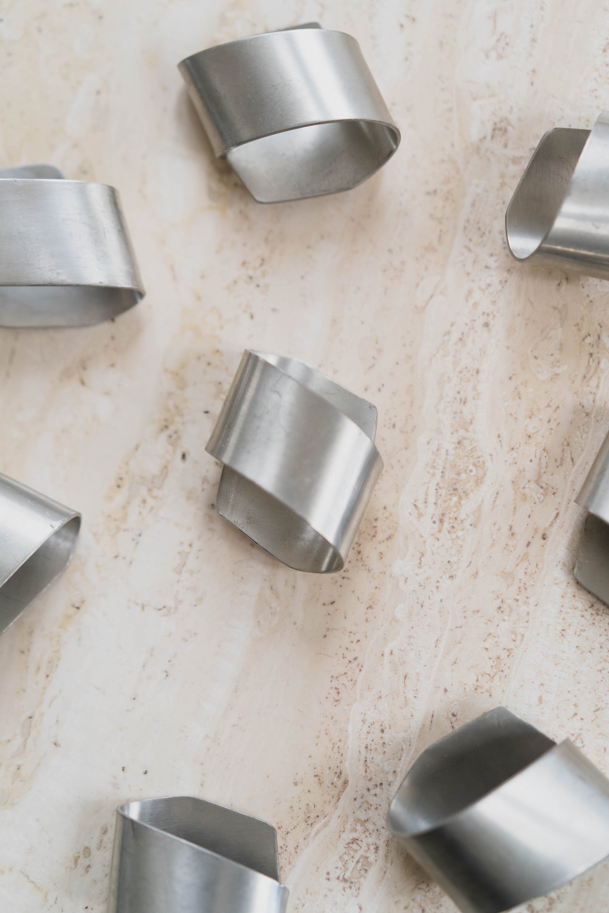 Modernist Pewter Napkin Rings