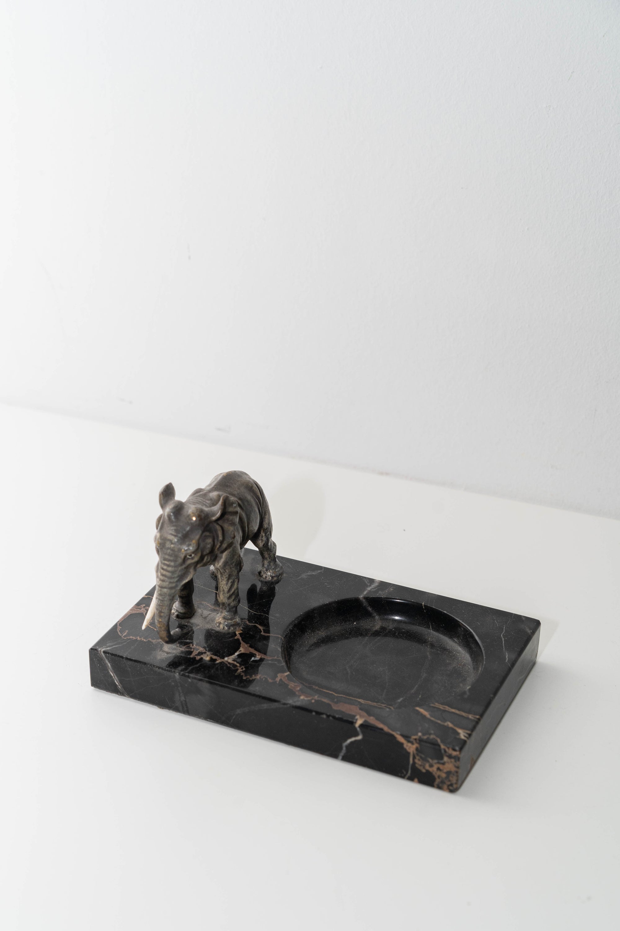 Black Marble Elephant Catchall