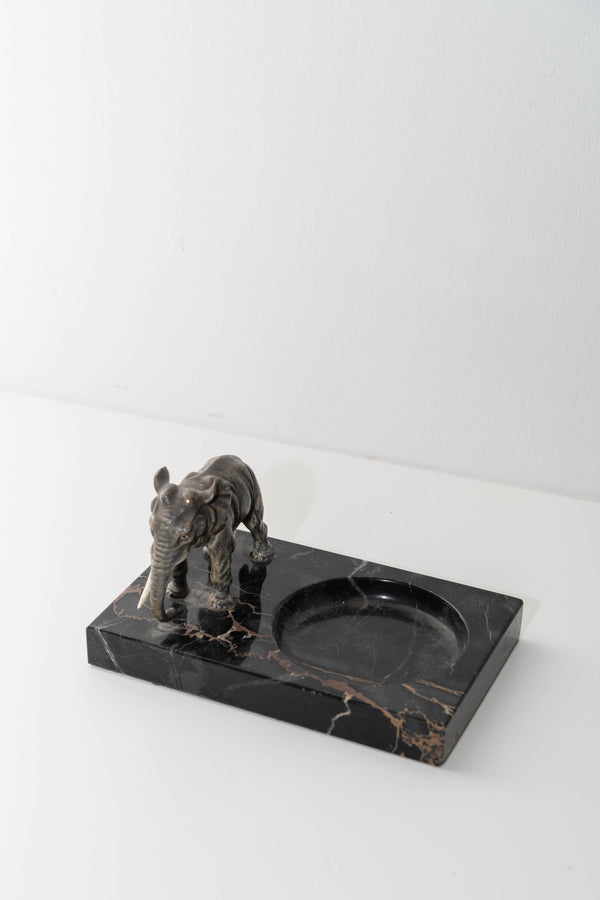 Black Marble Elephant Catchall